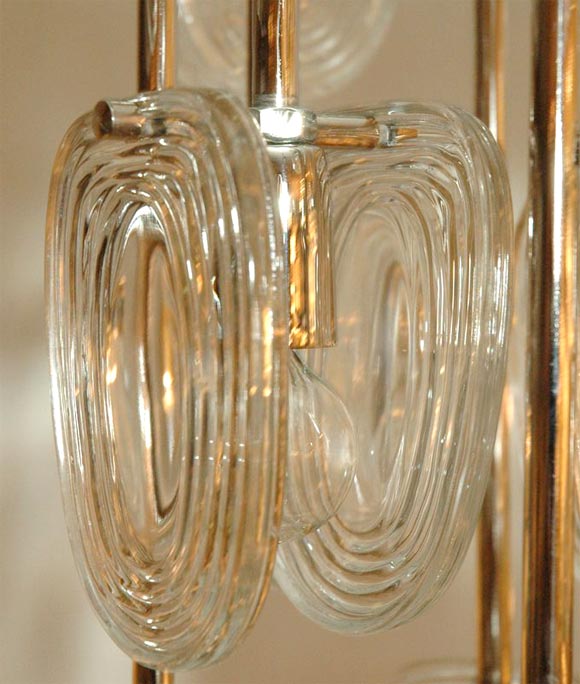 Italian Murano Glass Disk Chandelier For Sale 3